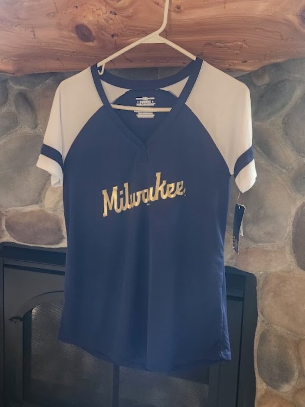 Milwaukee Brewers Raglan Tee, Size S/P/CH | NWT